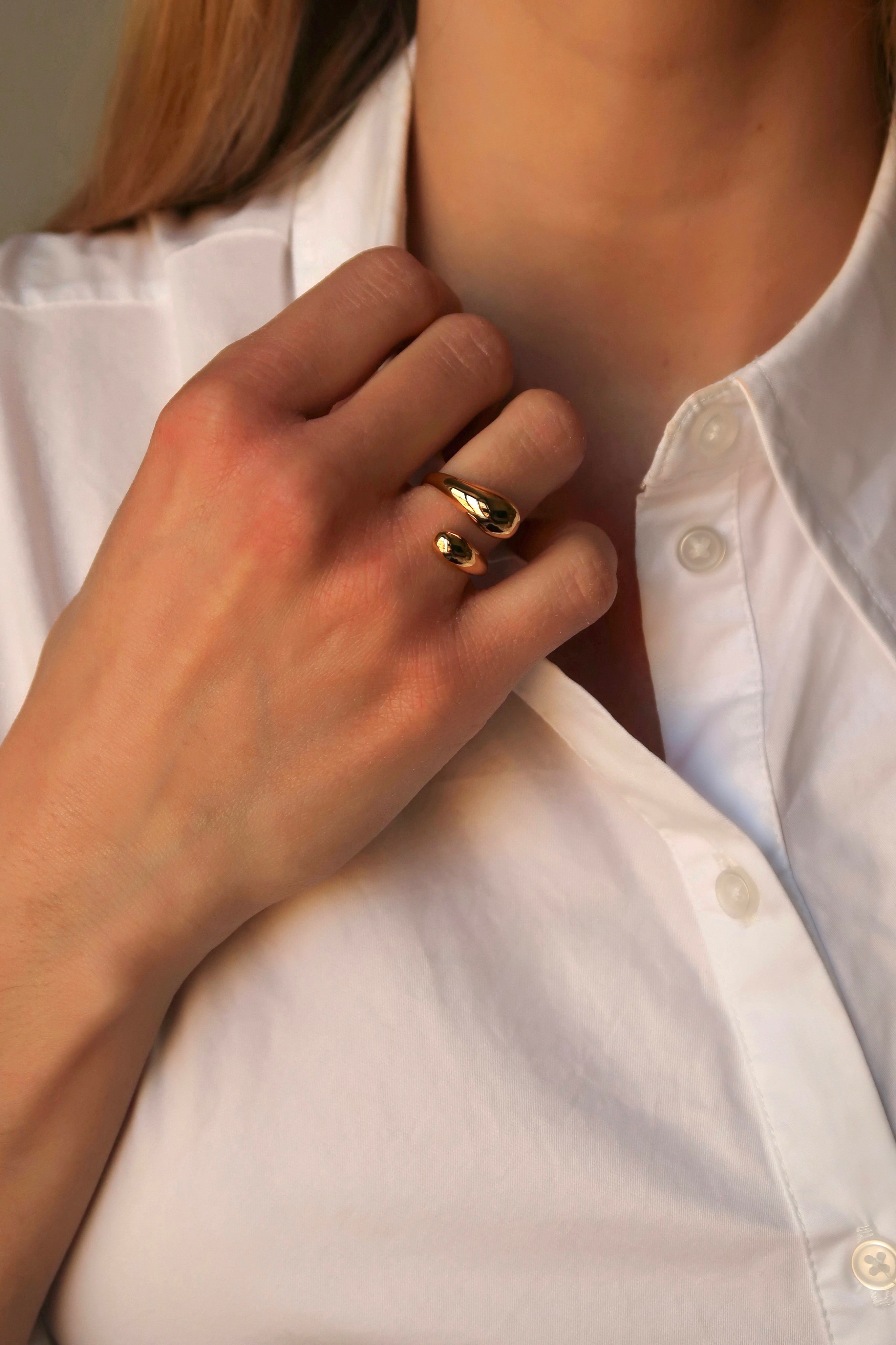 Sculptural Droplet Ring