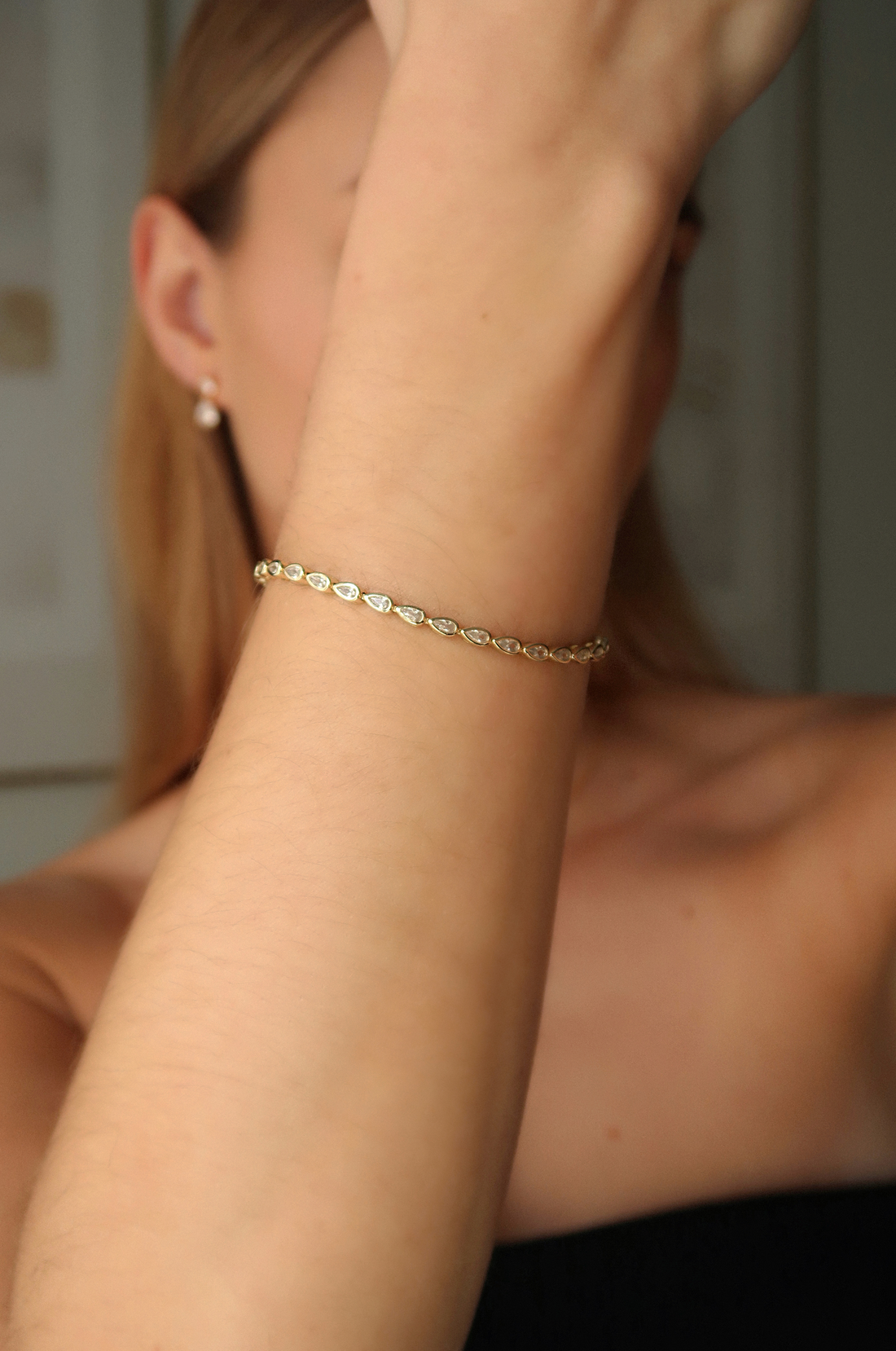 Zirconia Infinite Pear Cut Bracelet