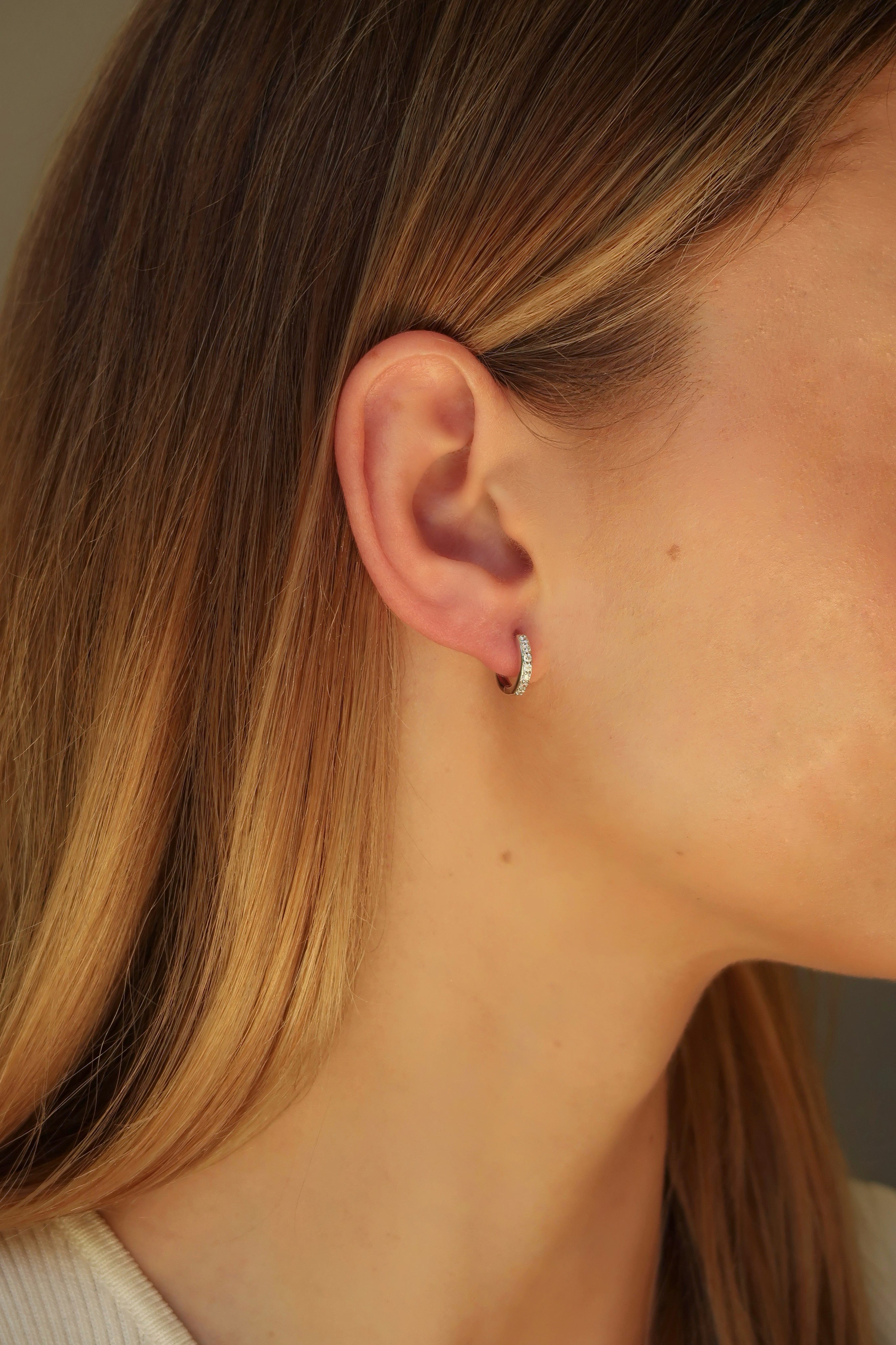 Zirconia Small Hoop Earrings