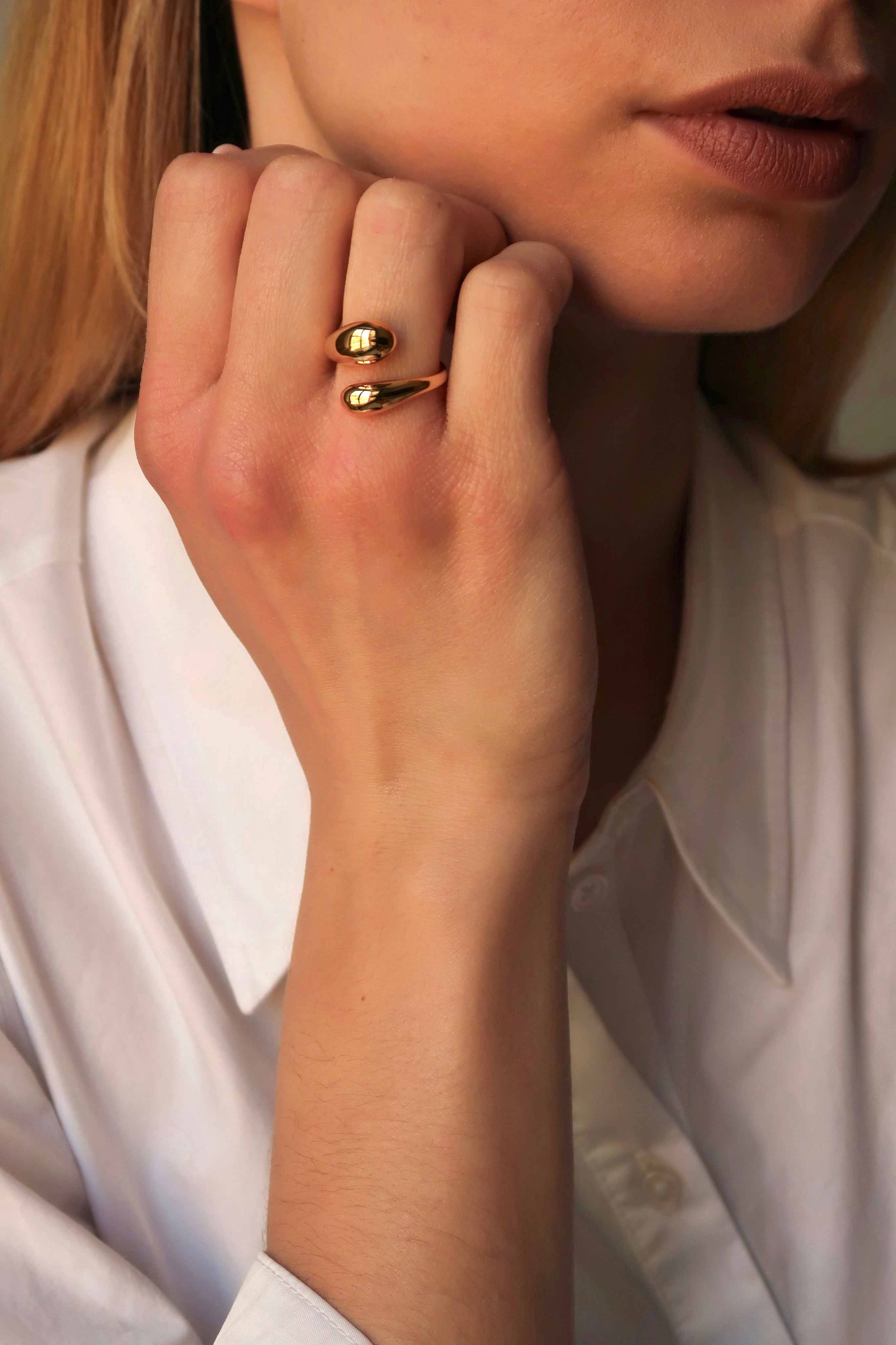 Sculptural Droplet Ring