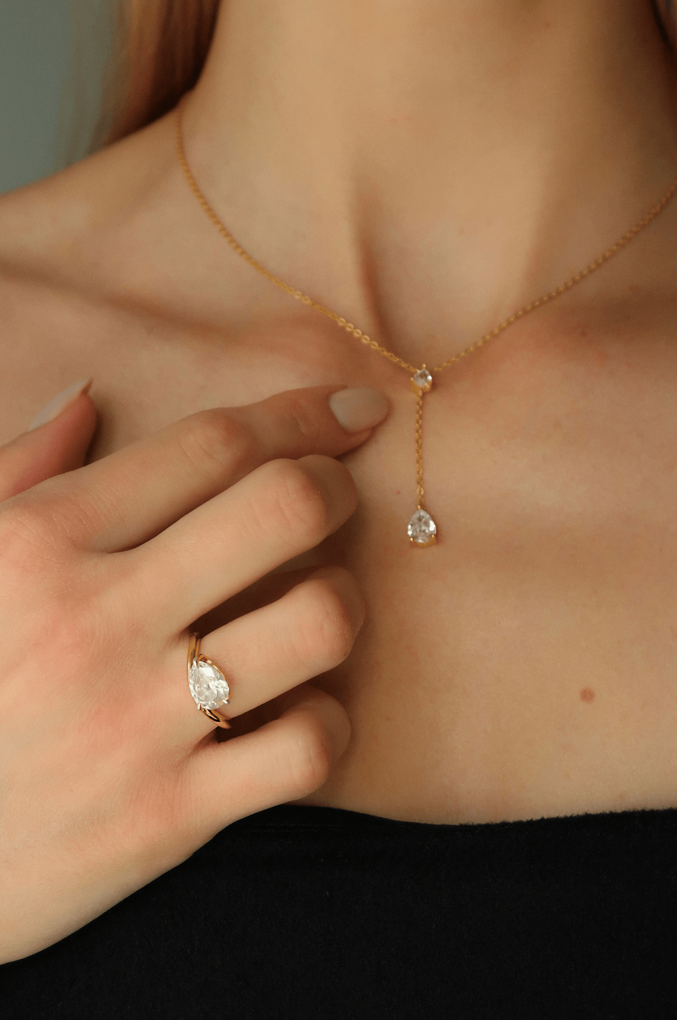 Zirconia Pear Cut Ring & Bracelet Set - WSOPHIA