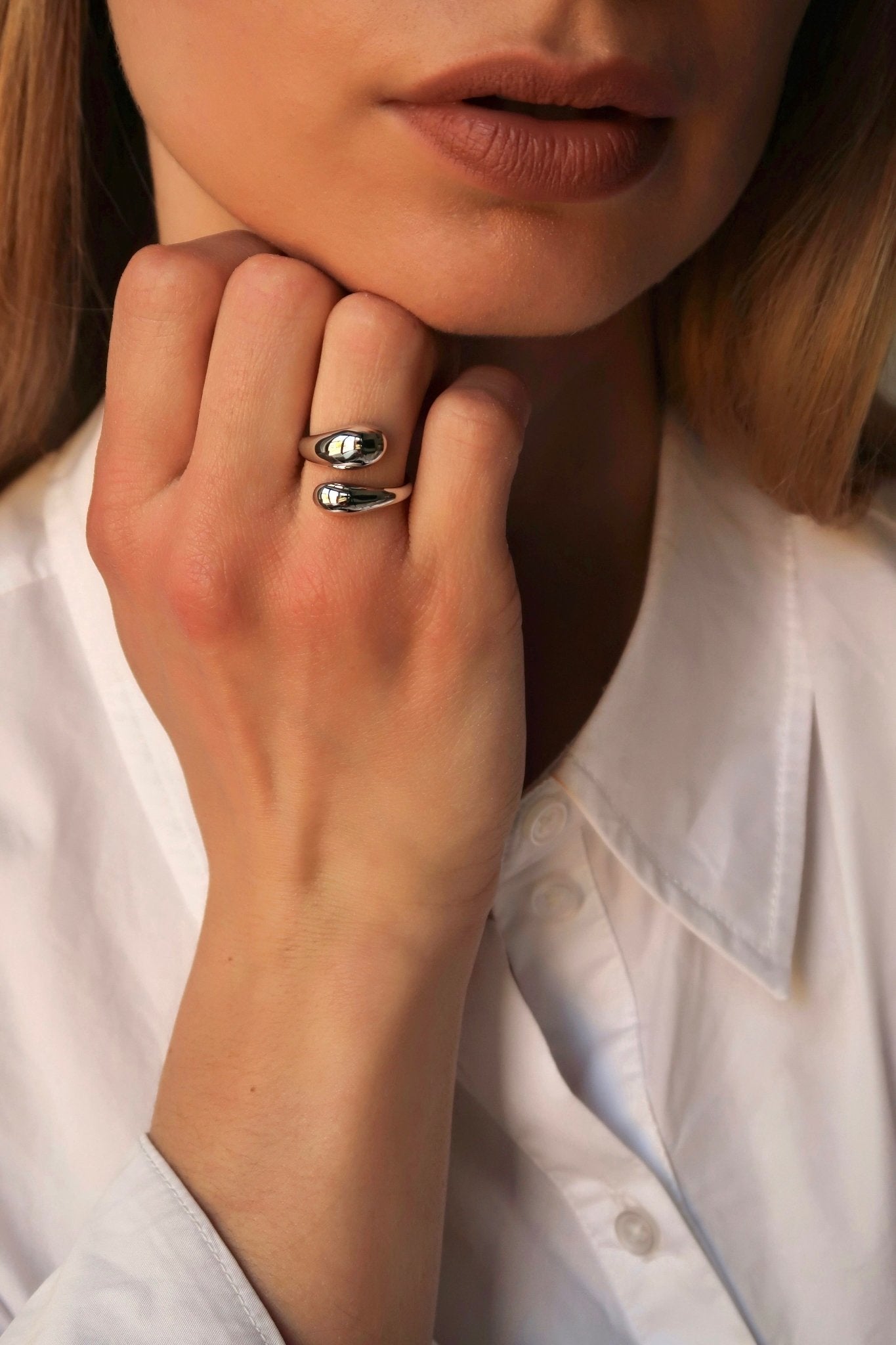 Sculptural Droplet Ring - WSOPHIA
