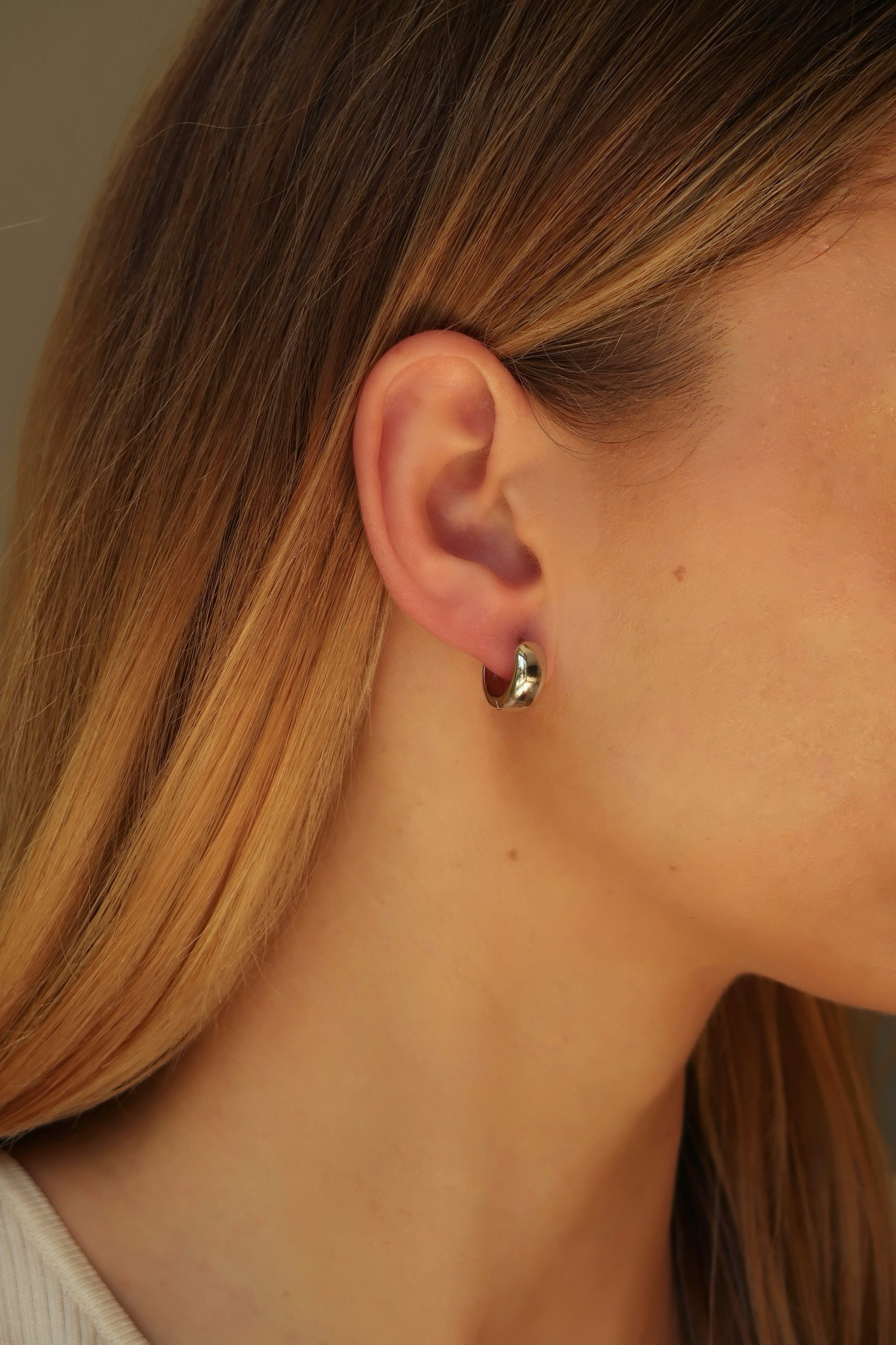 Wide Small Hoop Earrings
