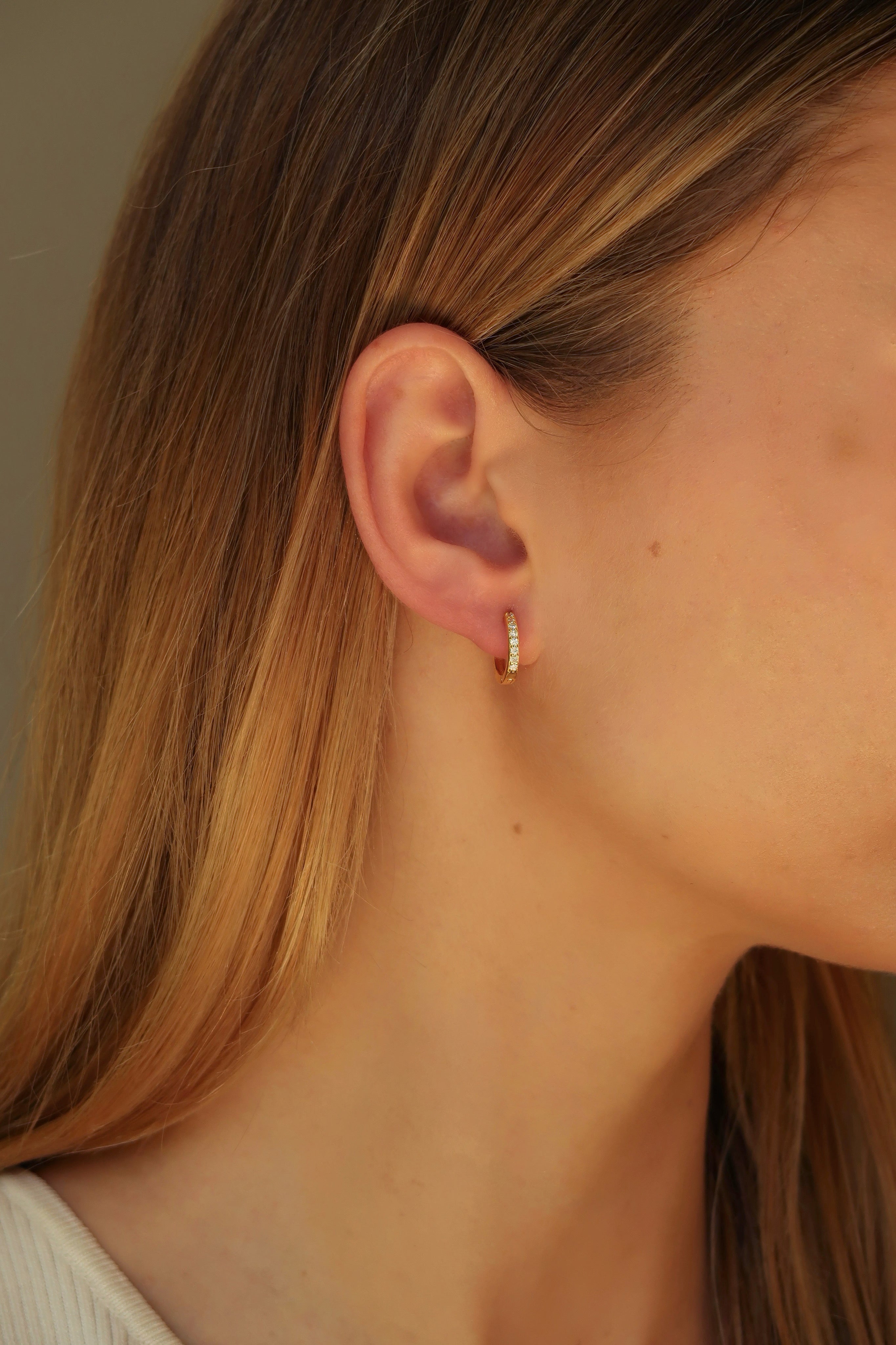 Zirconia Small Hoop Earrings