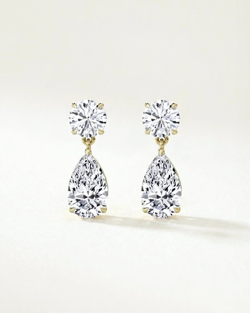 Zirconia Pear Cut Stud Earrings - WSOPHIA