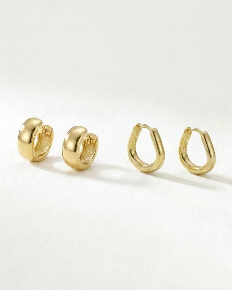 Wide & Twisted Small Hoop Earrings Set