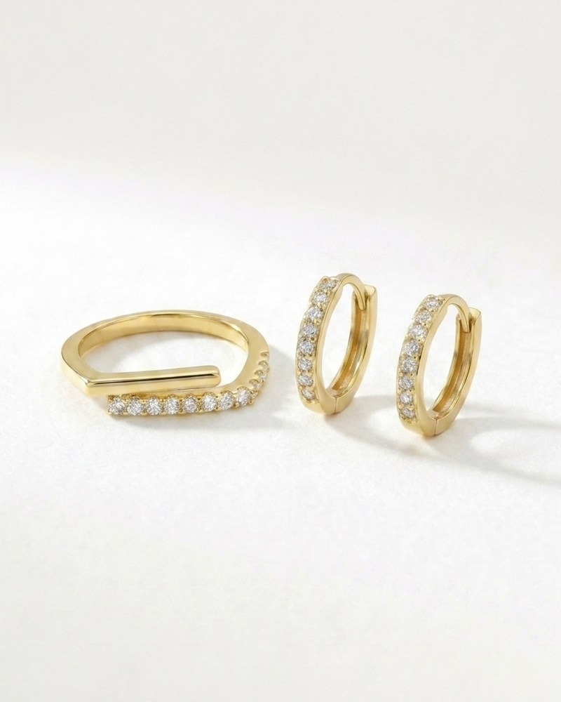 Zirconia Earrings & Ring Set