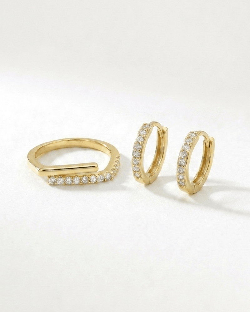 Zirconia Earrings & Ring Set - WSOPHIA