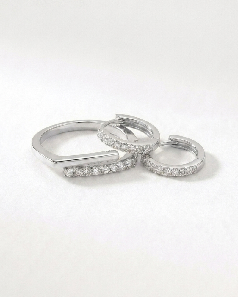 Zirconia Earrings & Ring Set