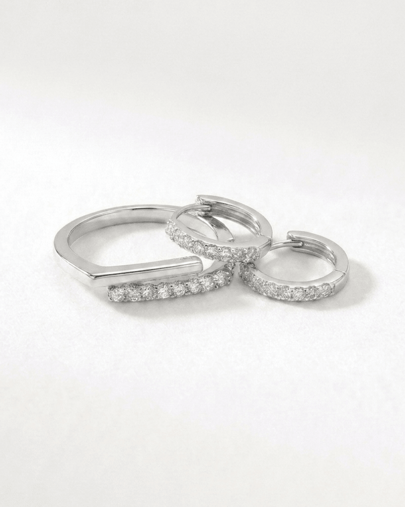 Zirconia Earrings & Ring Set - WSOPHIA