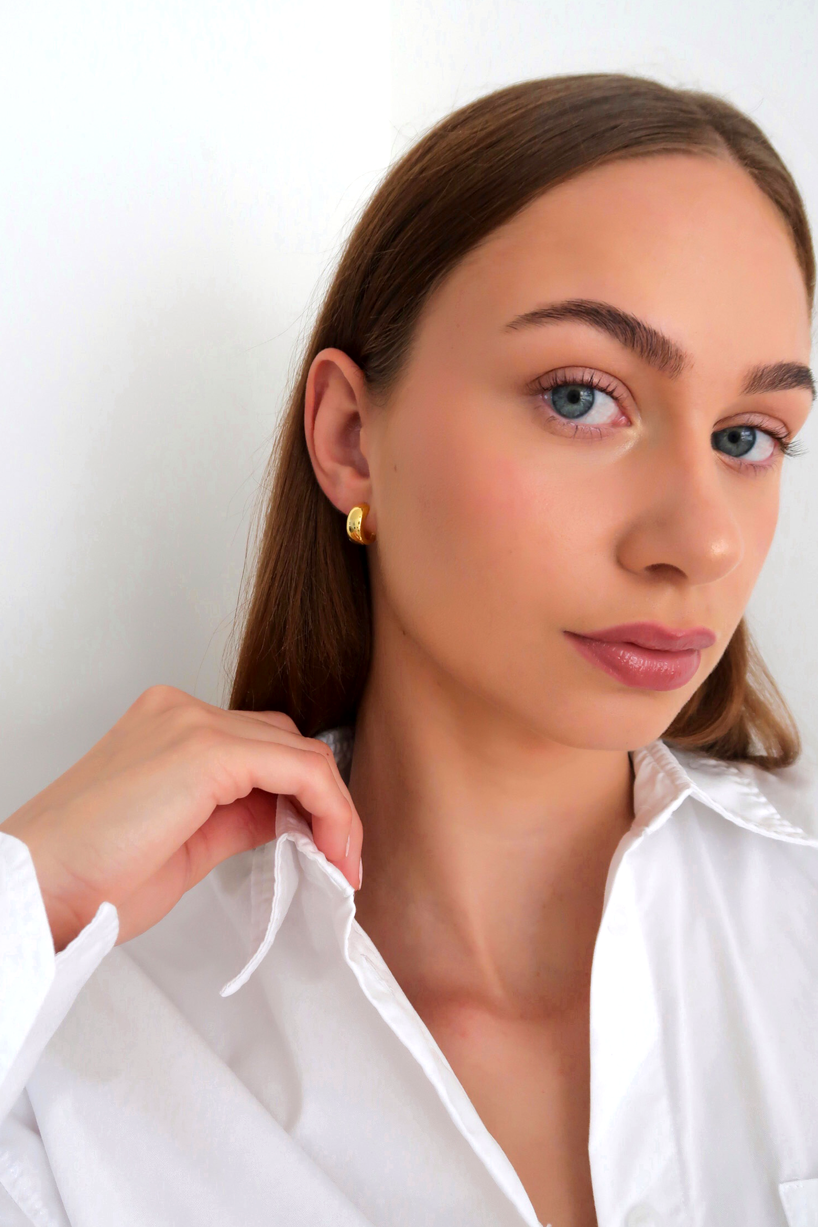 Wide Small Hoop Earrings