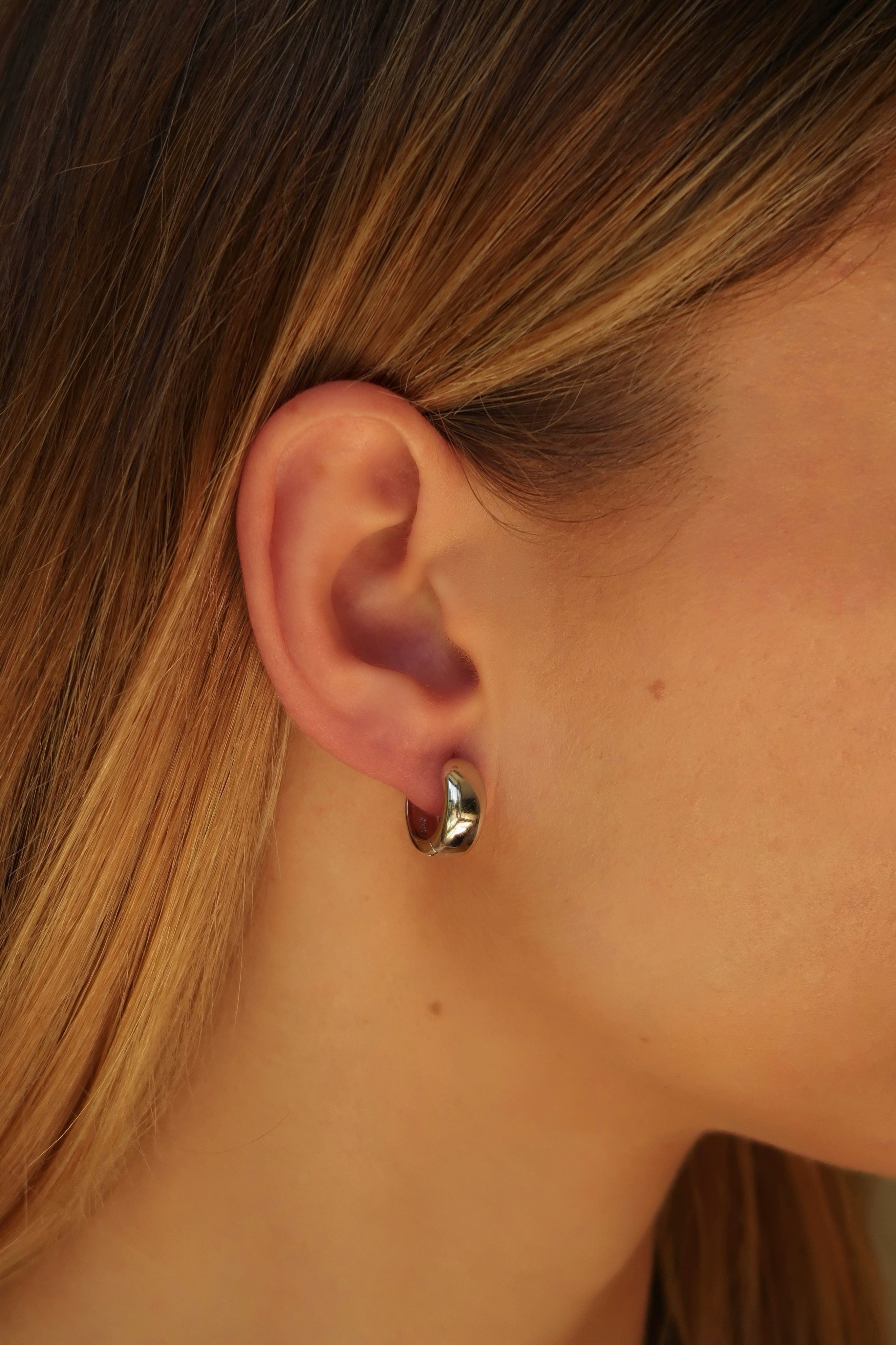 Wide Small Hoop Earrings