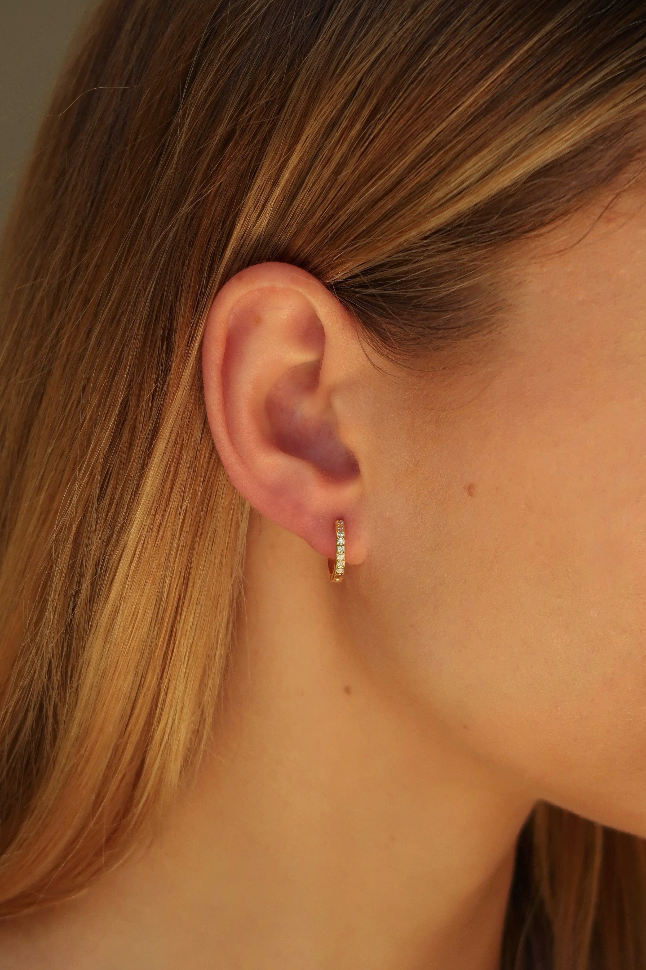 Zirconia Small Hoop Earrings