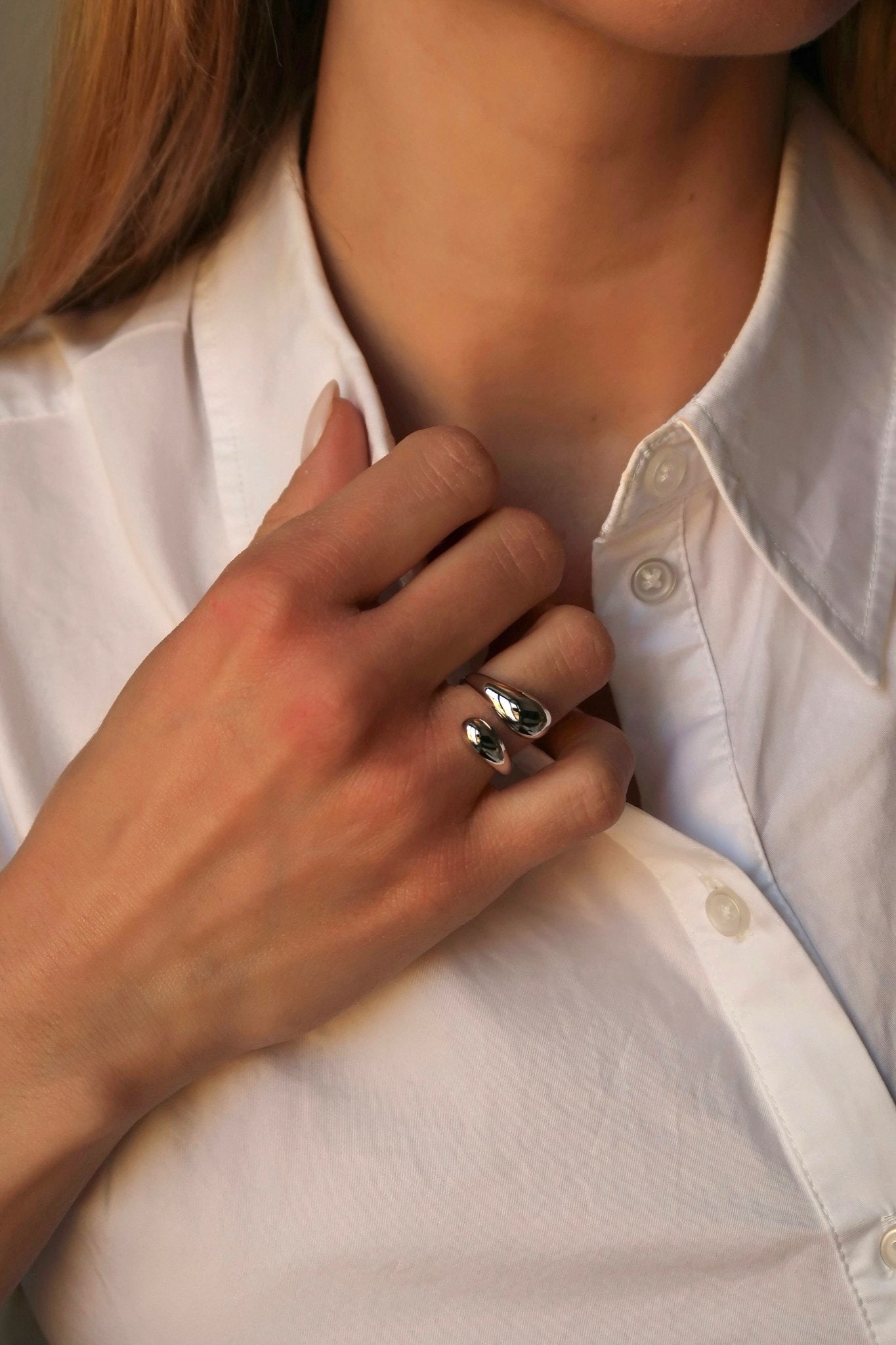 Sculptural Droplet Ring - WSOPHIA