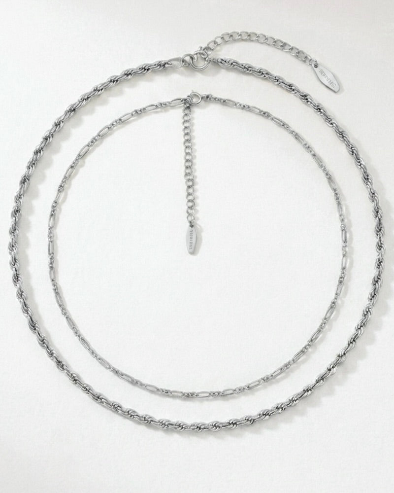 Figaro Chain Necklace & Twisted Chain Necklace Set