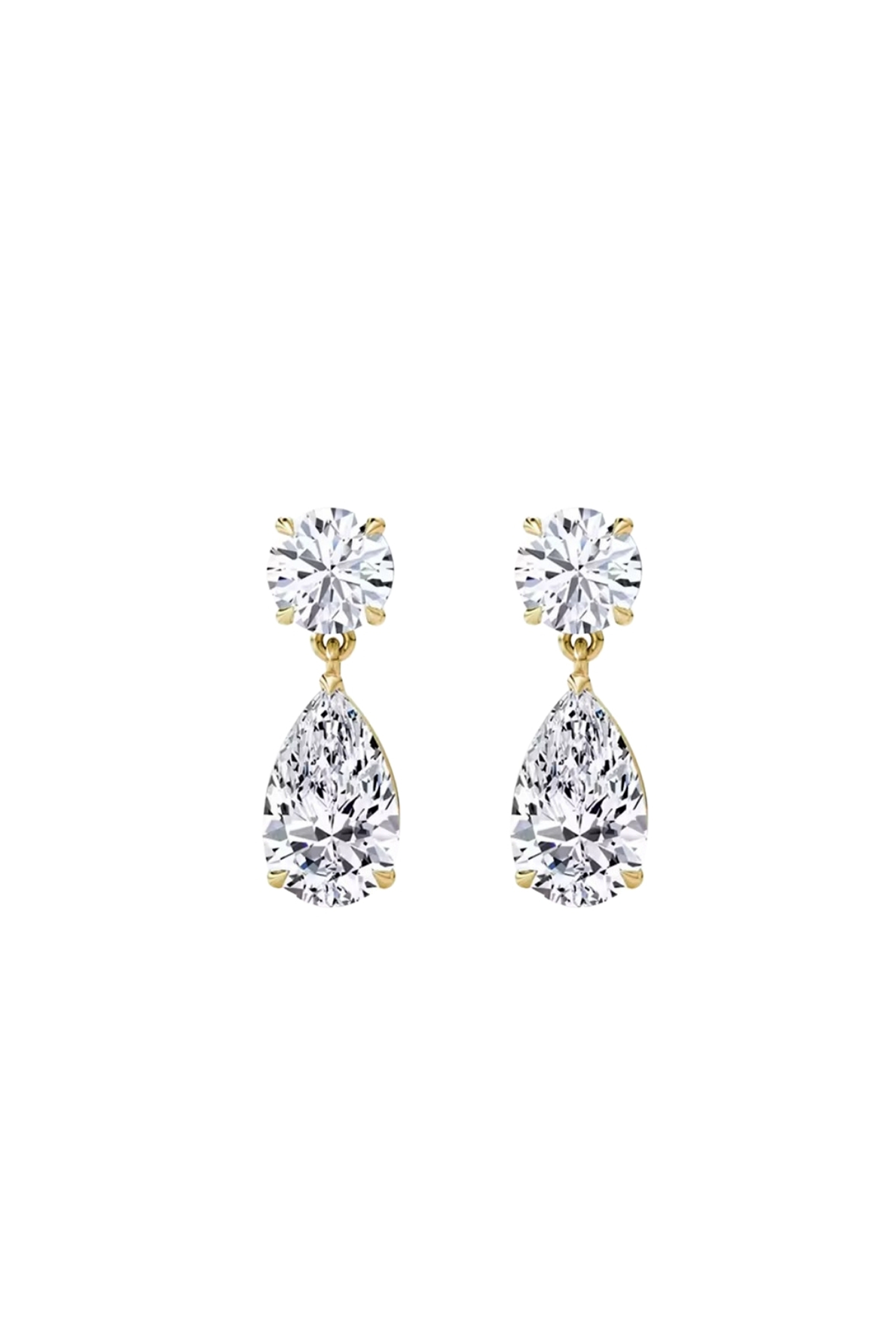 Zirconia Pear Cut Stud Earrings