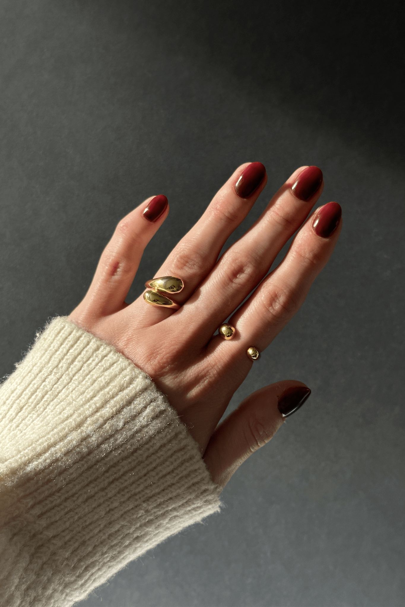 Sculptural Droplet Ring & Double Dots Ring Set - WSOPHIA