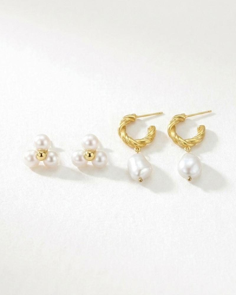 Pearl Earrings Set