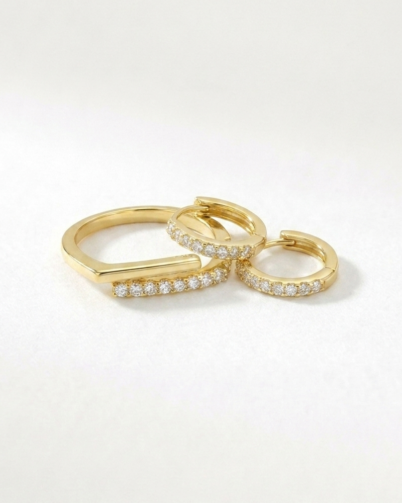 Zirconia Earrings & Ring Set