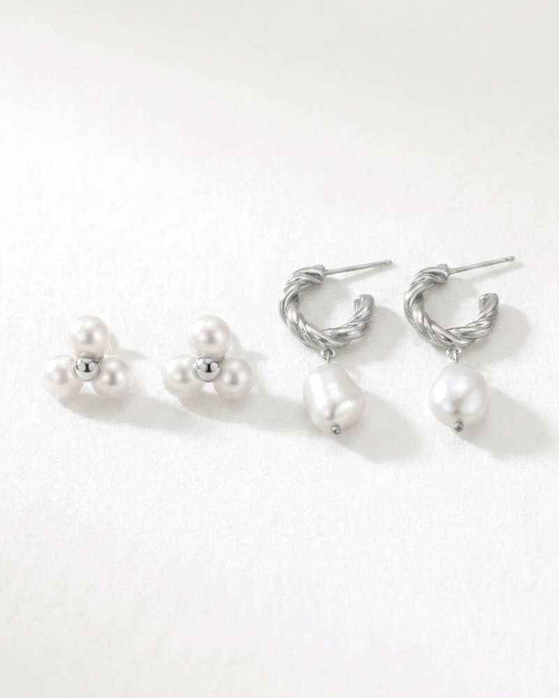 Pearl Earrings Set