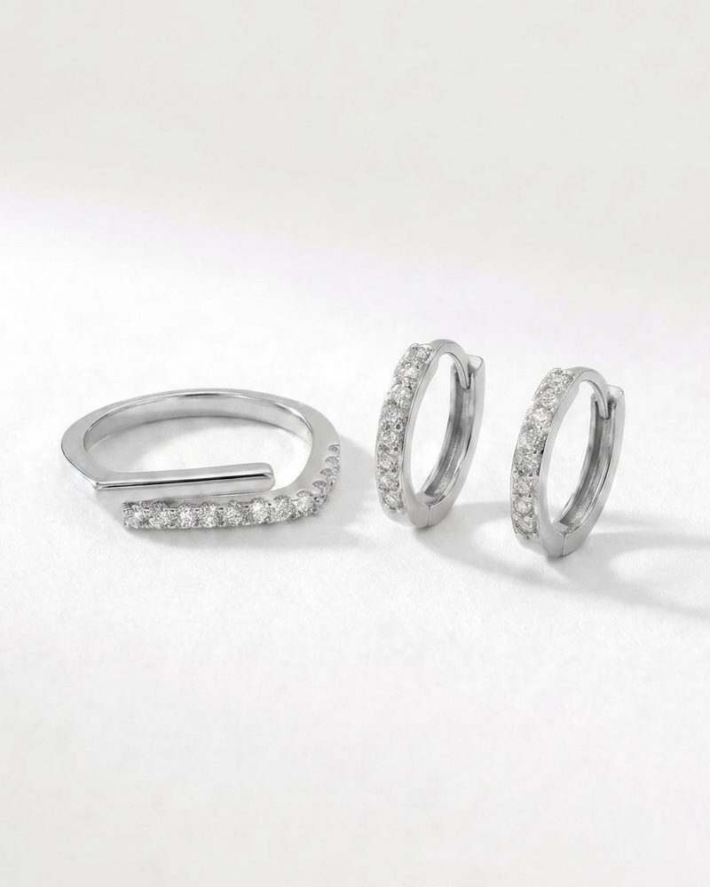 Zirconia Earrings & Ring Set