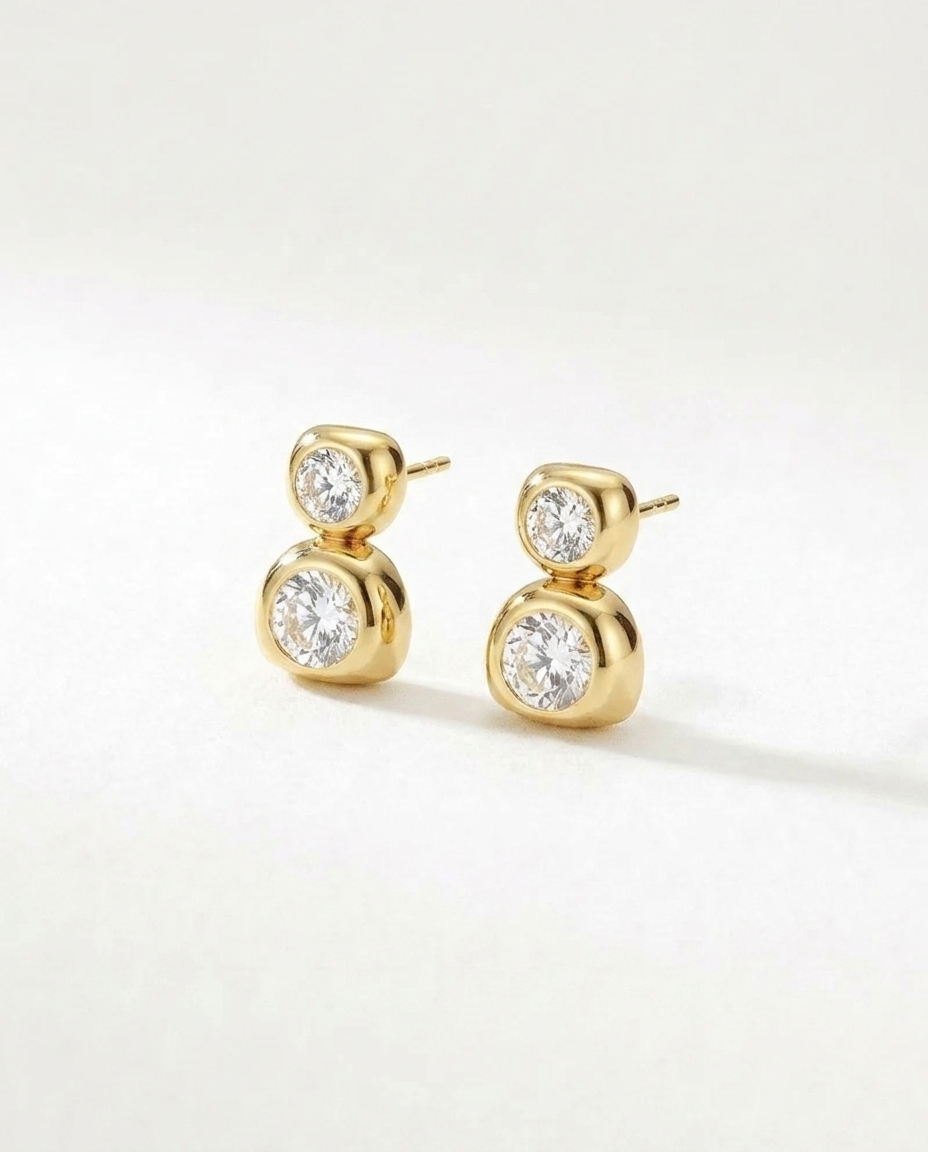 Double Bezel Earrings