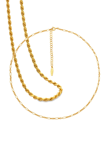 Figaro Chain Necklace & Twisted Chain Necklace Set