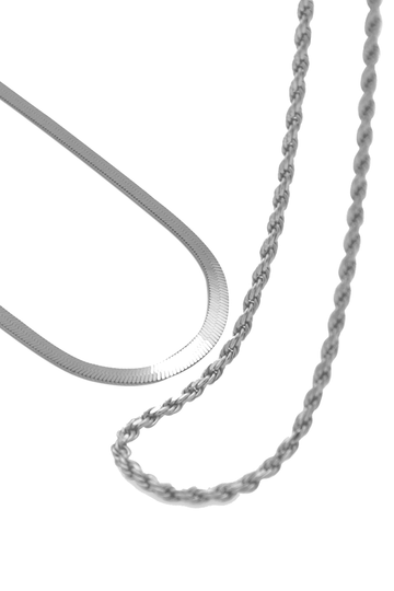 Flat Snake Necklace & Twisted Chain Necklace Set
