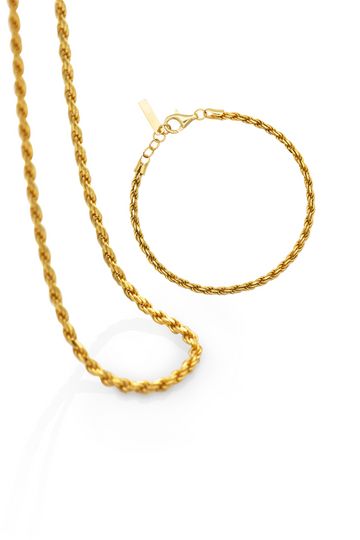 Twisted Chain Necklace & Bracelet Set
