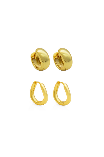 Wide & Twisted Small Hoop Earrings Set