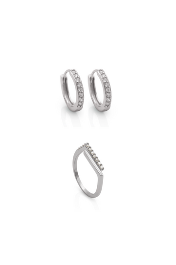 Zirconia Earrings & Ring Set
