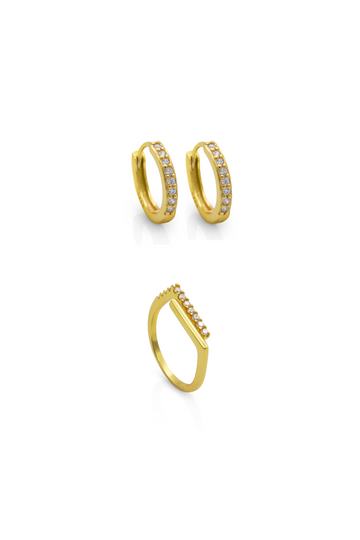 Zirconia Earrings & Ring Set